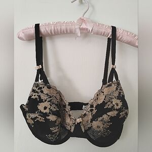 Wacoal Opulence Lace Underwire Bra Size 34DD Black/Taupe Style #851112